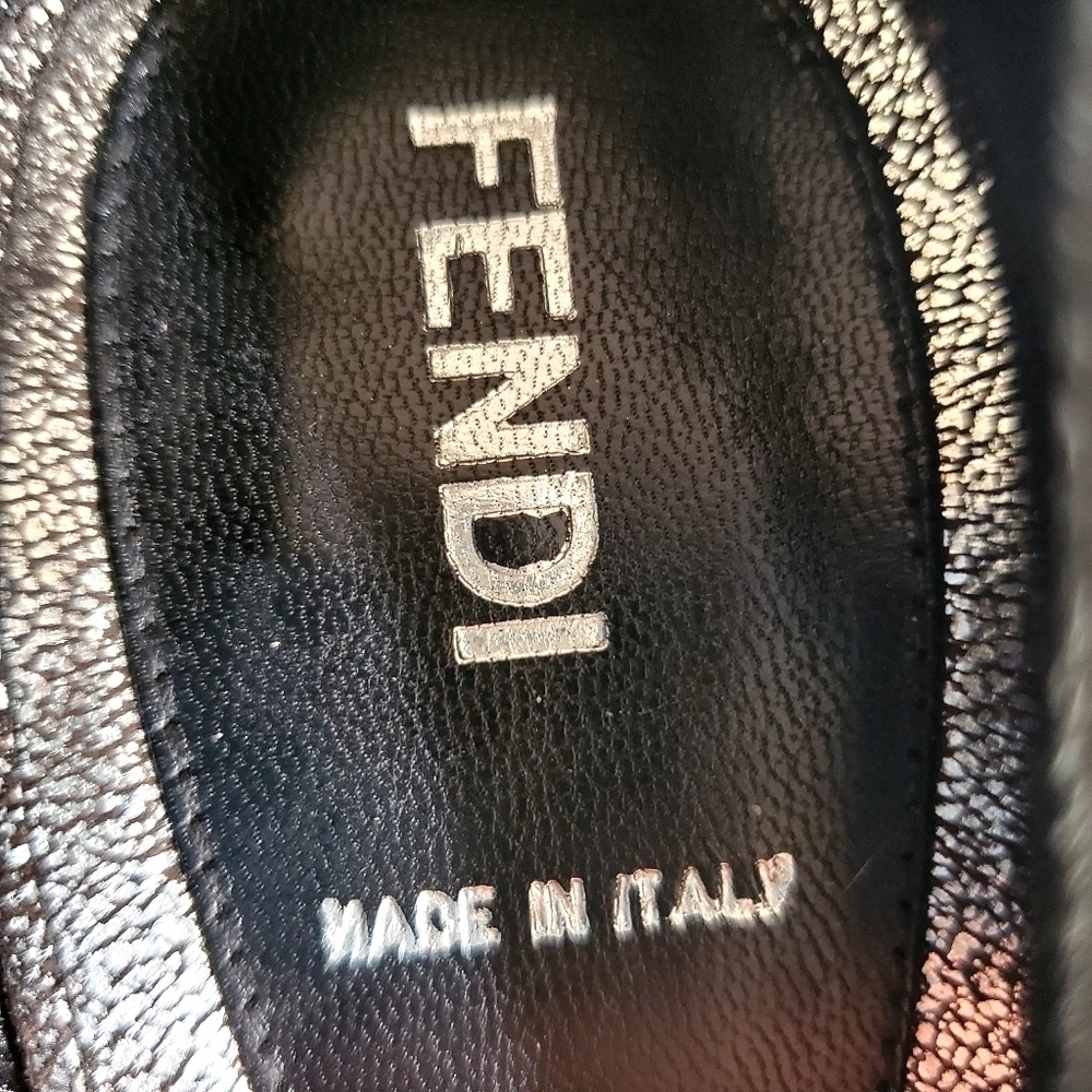 Fendi Metallic Brocade Bow Platform Peep Toe Pumps Silver Size 38.5 - Picture 2 of 13